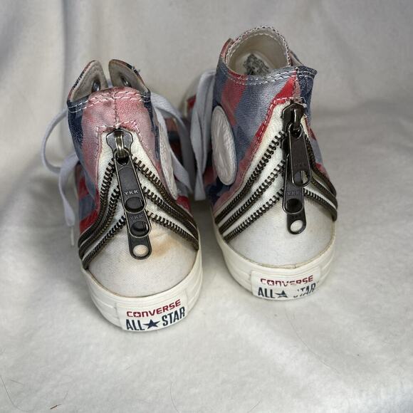 Converse American Flag Hi Top Red White Blue Stars Stripes Zippers US M-8/W10 - Picture 4 of 7